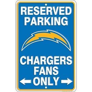 Los Angeles Chargers NFL "Chargers Fans Only" Reserved Parking Sign